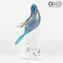 Blue Blackbird - Glass Sculpture - Original Murano Glass OMG