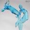 Lovers Dancers Sculpture - Light Blue - Original Murano glass OMG