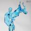 Lovers Dancers Sculpture - Light Blue - Original Murano glass OMG