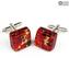 Cufflinks - red - Original Murano Glass OMG