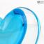 Vase Heart - Light Blue Sommerso - Original Murano Glass OMG