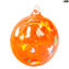 Palla di Natale - Dot Fantasy Arancio - Vetro di Murano Originale OMG