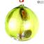 Christmas Ball - Green Millefiori Fantasy - Murano Glass Xmas