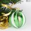 Christmas Ball - Canes Fantasy GREEN - Murano Glass Xmas