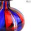 Bottle Perfume Round - Blue & Red - Original Murano Glass OMG