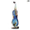 Glass Violin - sculpture in chalcedony glass - Original Murano Glass Omg