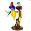 Couple of Parrots on Branch - Handmade - Original Murano Glass OMG