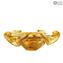 Flower Bowl - Amber and gold - Original Murano Glass OMG