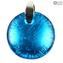 Pendant - Light Blue Silver - Orignal Murano Glass OMG