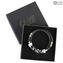 Bracelet Fiammingo - Black Long Beads with Avventurina - Original Murano Glass OMG