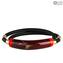 Bracelet Fiammingo - Red Long Beads with Avventurina - Original Murano Glass OMG