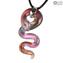 Snake pendant - Pink - Original Murano Glass