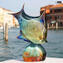 Pesce Tropicale su base - Scultura in Calcedonio - Vetro di Murano Originale OMG