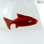 Aquarium Fishball - with Red Fish - Original Murano Glass OMG
