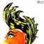 Punk Head with Tuft - Cubism - Original Murano Glass