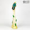 Parrots in Love - Green and Blue - Glass Sculpture