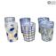 Ice Glasses Set - Tumblers with silver - Original Murano Glass
