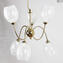 Deco Style Lamp White Stripes  - Hanging Lamp 6 lights - Original Murano Glass