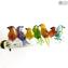 7 Sparrows On A Branch - Wall Installation - Original Murano Glass OMG