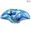 Deep Blue - Centerpiece Bowl Sombrero - Original Murano Glass