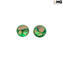 Parure Pendente ed orecchini - goccia Verde - Vetro di Murano Originale OMG