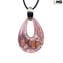 Drop pendant necklace - Pink - Original Murano Glass