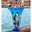 Tulipano Vaso Azzurro in vetro di Murano e millefiori
