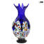 Gabbiano Vaso Blu in vetro di Murano e millefiori