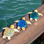 Set di 3 Tartarughe Marine - Vetro di Murano Originale OMG