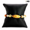 Bracelet nanga - amber and gold with aventurine - Original Murano Glass
