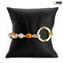 Bracelet Lucy - amber and gold  with aventurine - Original Murano Glass