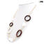 Collana Peros - anelli bianco e marrone - Vetro di Murano Originale OMG