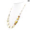 Necklace Boma - gold and ivory - Original Murano Glass