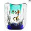 Vase Aquarium - medium - with tropical fish - Original Murano Glass OMG