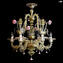 Venetian Chandelier Rezzonico -  Flowery - Golden - All gold Gold 24k - Original Murano Glass OMG