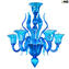Venetian Chandelier - Corvo light blue - Murano Glass 