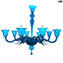 Venetian Chandelier -Tremiti - light blue - Murano Glass 
