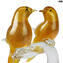 Uccelli in Amore - con foglia oro 24 K - Vetro di Murano