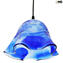 Hanging Lamp - Blue - Sbruffy - Original Murano Glass