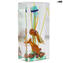Aquarium Sculpture Rectangular small - with Tropical Fish - Original Murano Glass OMG