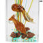 Aquarium Sculpture Rectangular small - with Tropical Fish - Original Murano Glass OMG