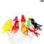 Nido di 9 uccelli - Cristallo - Vetro di Murano Originale OMG