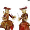 Couple Goldoni sculpture gold - Red - Venetian Figurines Lady and Rider gold 24kt