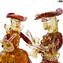 Couple Goldoni sculpture gold - Red - Venetian Figurines Lady and Rider gold 24kt