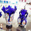 Geranium - Blue Murano Vase Glass Millefiori 