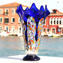 Geranium - Blue Murano Vase Glass Millefiori 