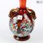 Gallo - Red Vase Glass Murrine and silver