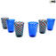 Set of 6 Drinking glasses Twisted - Original Murano Glass
