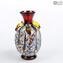 Red Vase with murrina and silver decoration