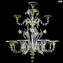 Lampadario 8 + 4 luci Cimiero Cristallo e oro - Rezzonico - Vetro di Murano